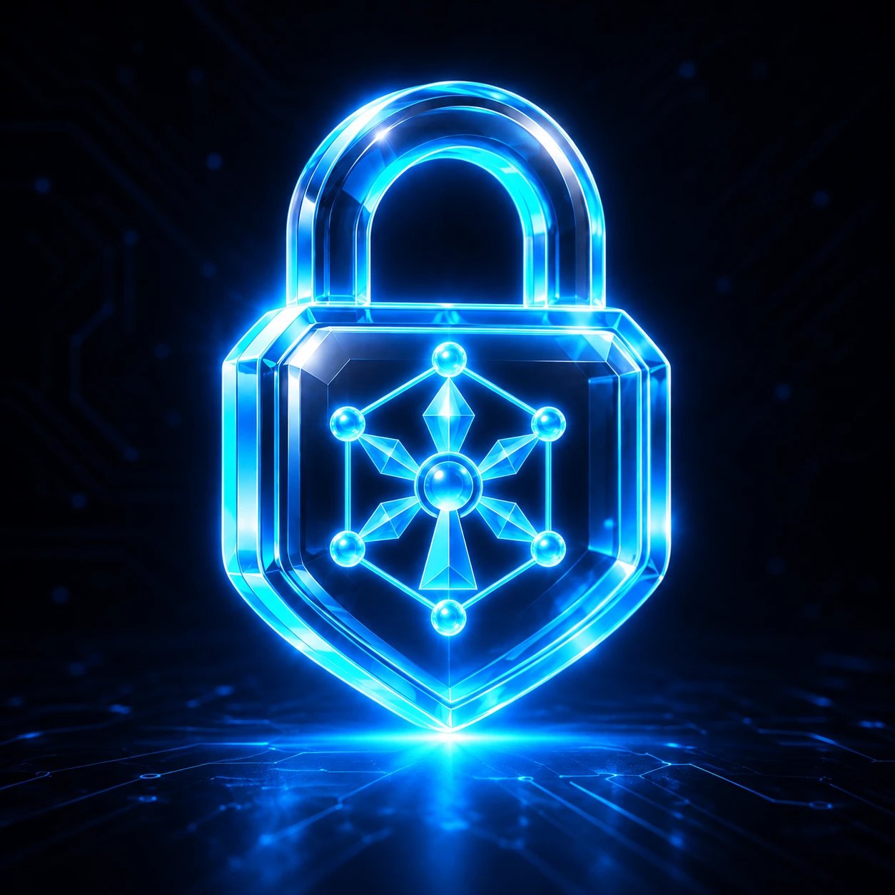 Glowing crystal FROST padlock